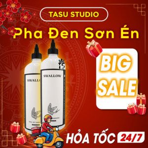 nước pha màu xăm đen trắng sơn én
